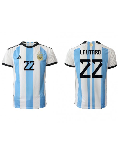 Moški Nogometna dresi replika Argentina Lautaro Martinez #22 Domači SP 2022 Kratek rokav